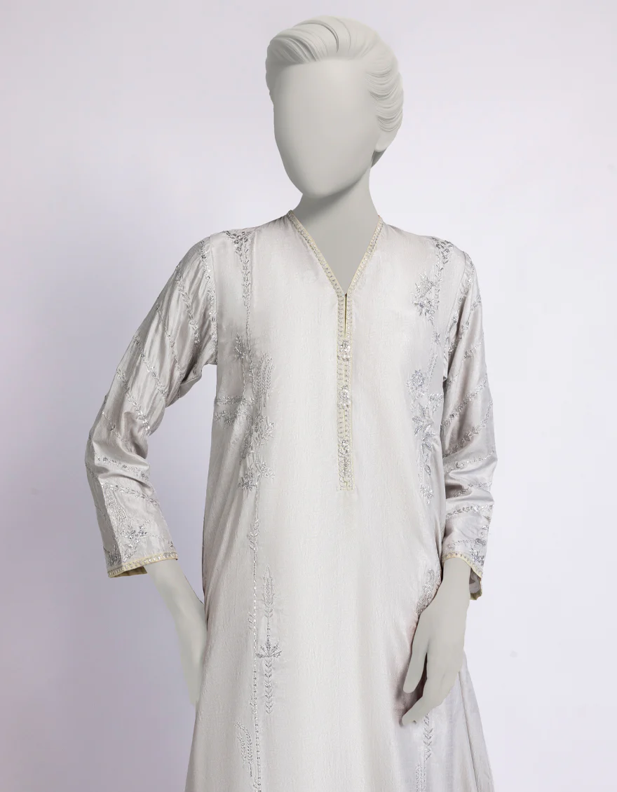 GREY RAW SILK 2PC STITCHED | JJPW-W-JPS-25-4049 FB/ELFESYA-03 - Image 2