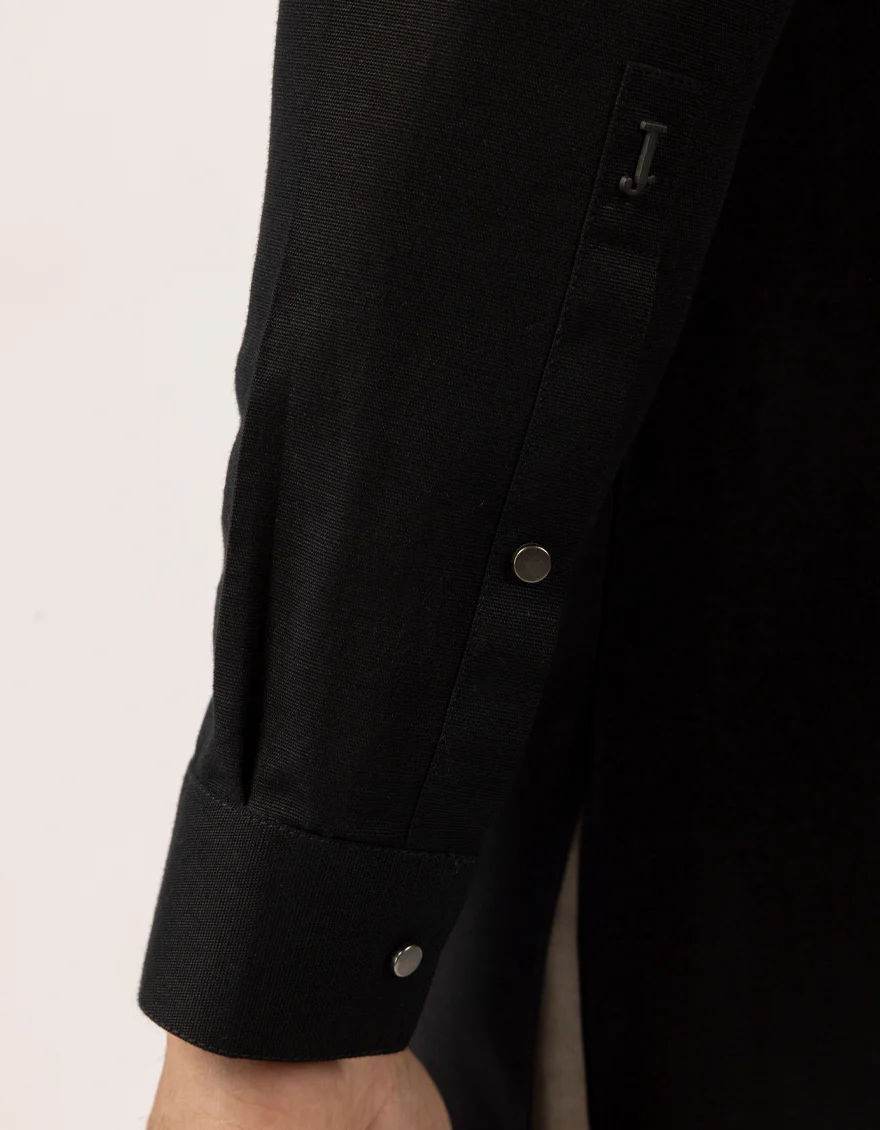 BLACK COTTON THIGH LENGTH KURTA | JJTHLK-W-90551/S25/JJ10450-SF - Image 4