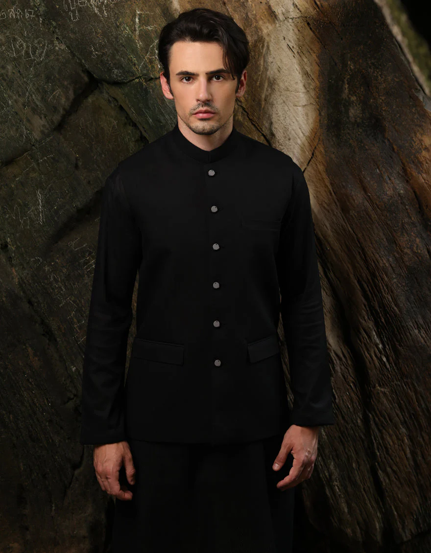 BLACK SUITING WAISTCOAT | JJVC-A-27380-R11-AP/S25/JJ9546-PN - Image 2