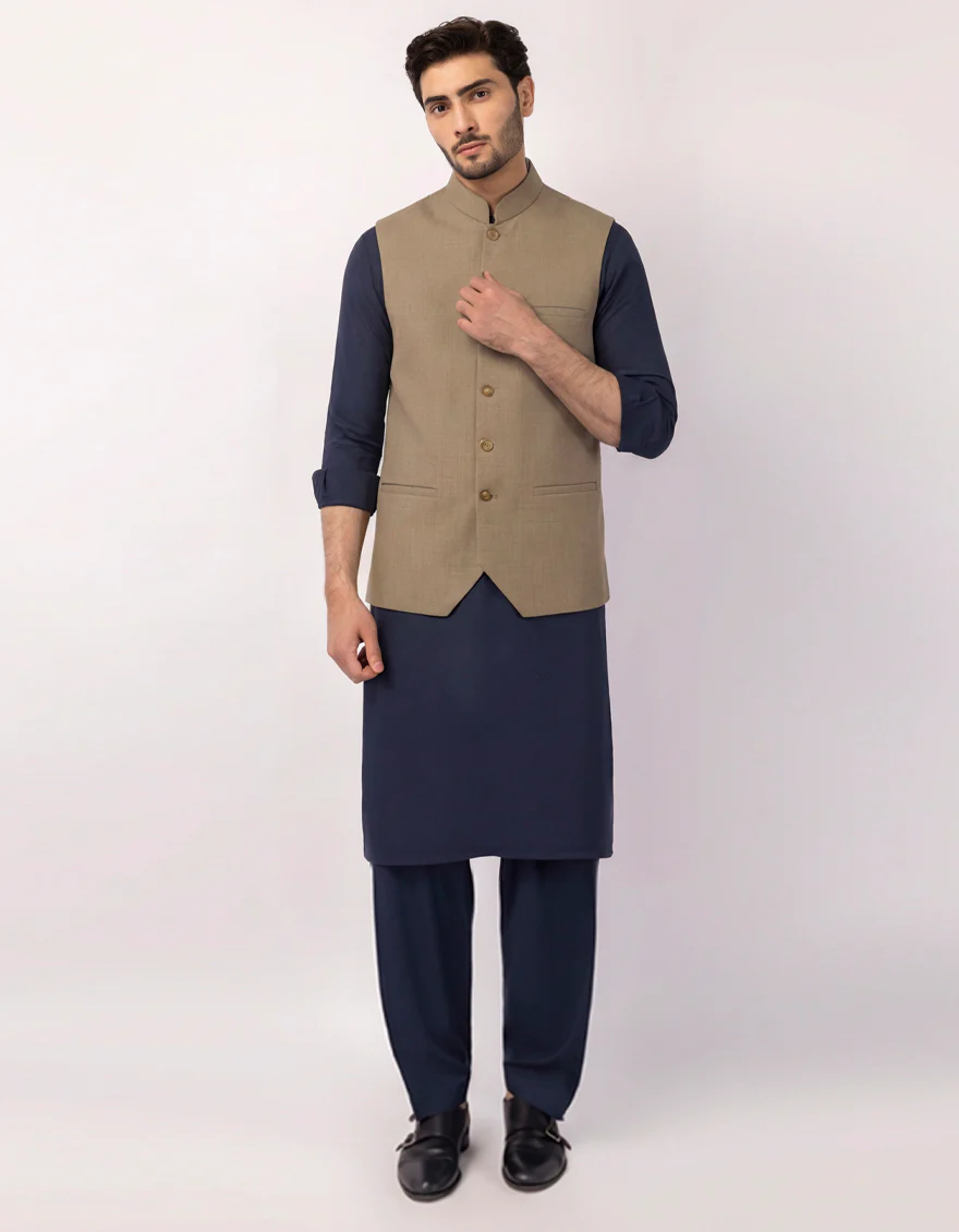 KHAKI WAISTCOAT | JJVC-A-33760/S25/JJ10483-PN - Image 2