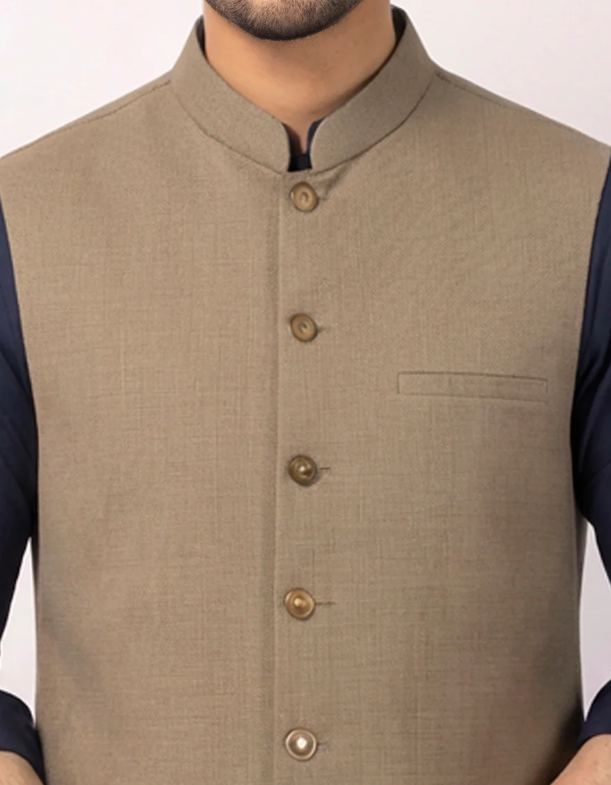 KHAKI WAISTCOAT | JJVC-A-33760/S25/JJ10483-PN - Image 3