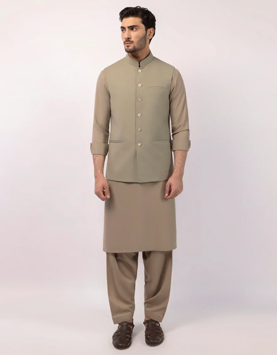 GREEN BLENDED WAISTCOAT | JJVC-A-48328/S25/JJ10484-PN - Image 2