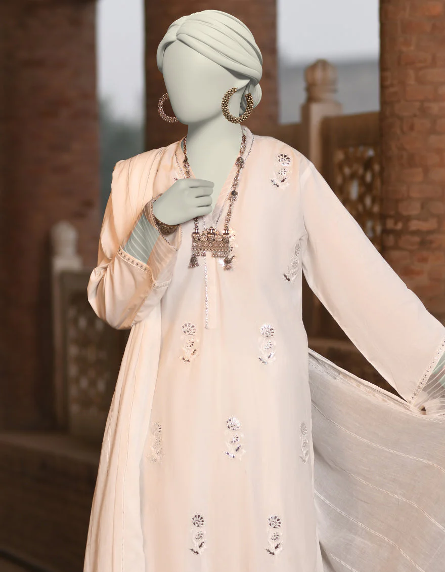 WHITE LAWN 3PC STITCHED | JLAWN-S-25-031/S CHAMPA PANI-1 - Image 2