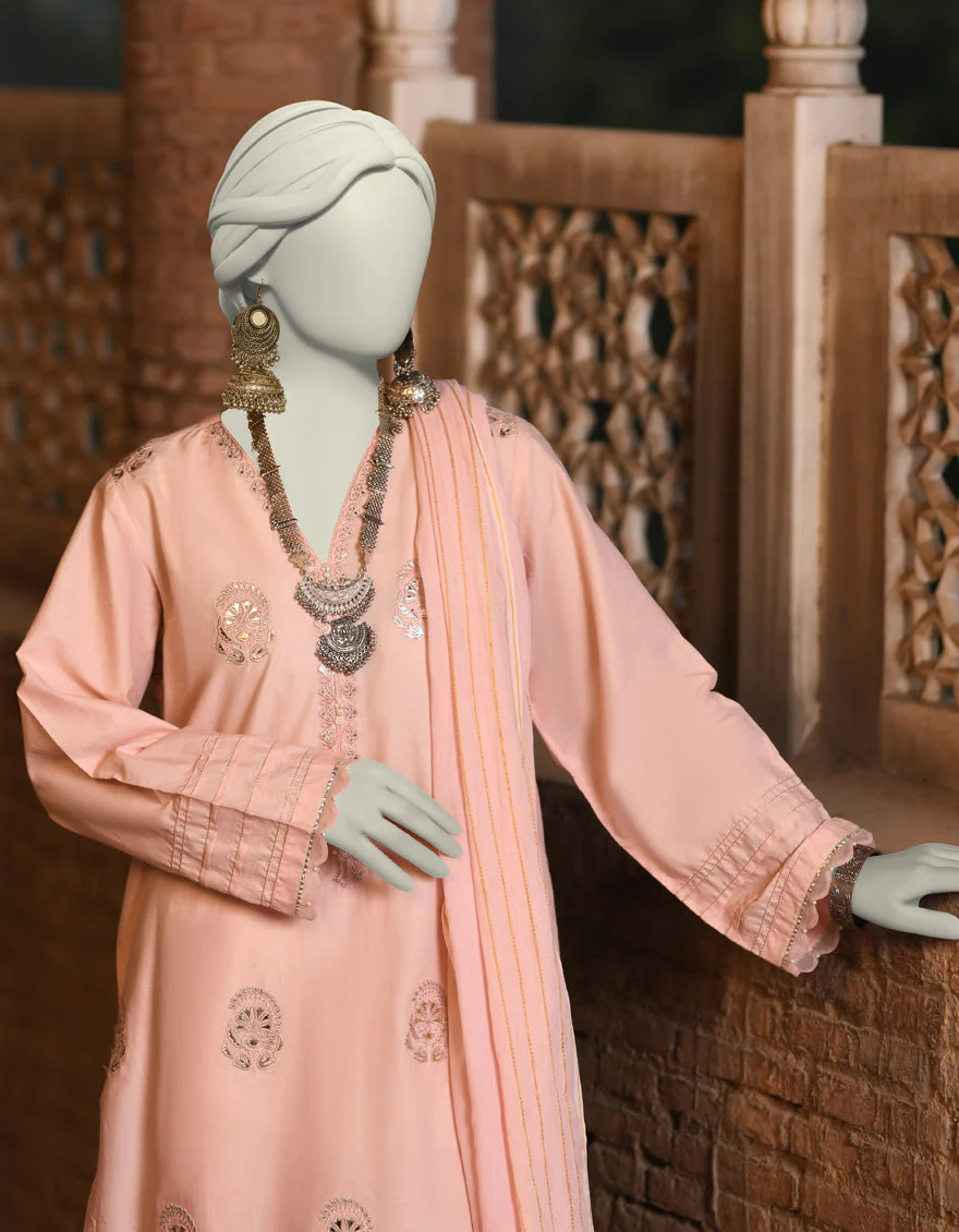 PINK LAWN 3PC STITCHED | JLAWN-S-25-032/S CHAMPA PANI-02 - Image 2