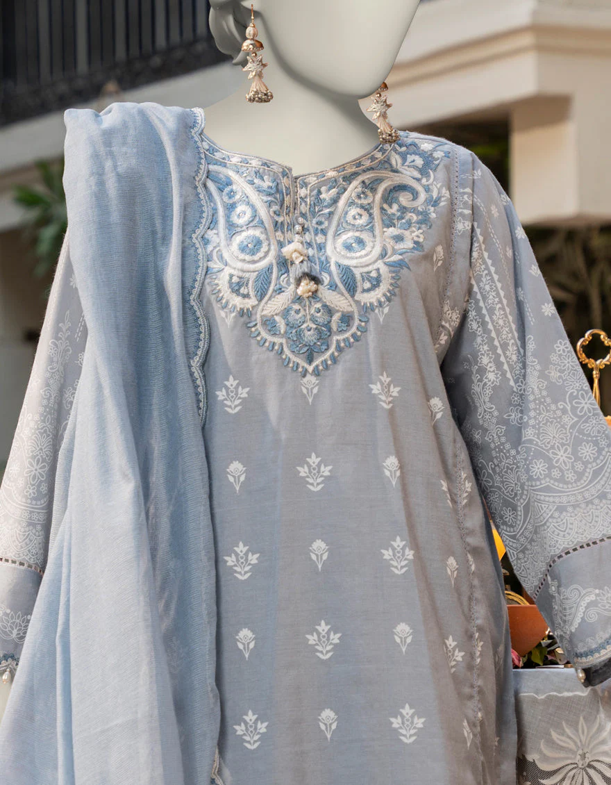GREY COTTON SILK 3PC STITCHED | JLAWN-S-25-088/S MAJESTIC-04 - Image 3