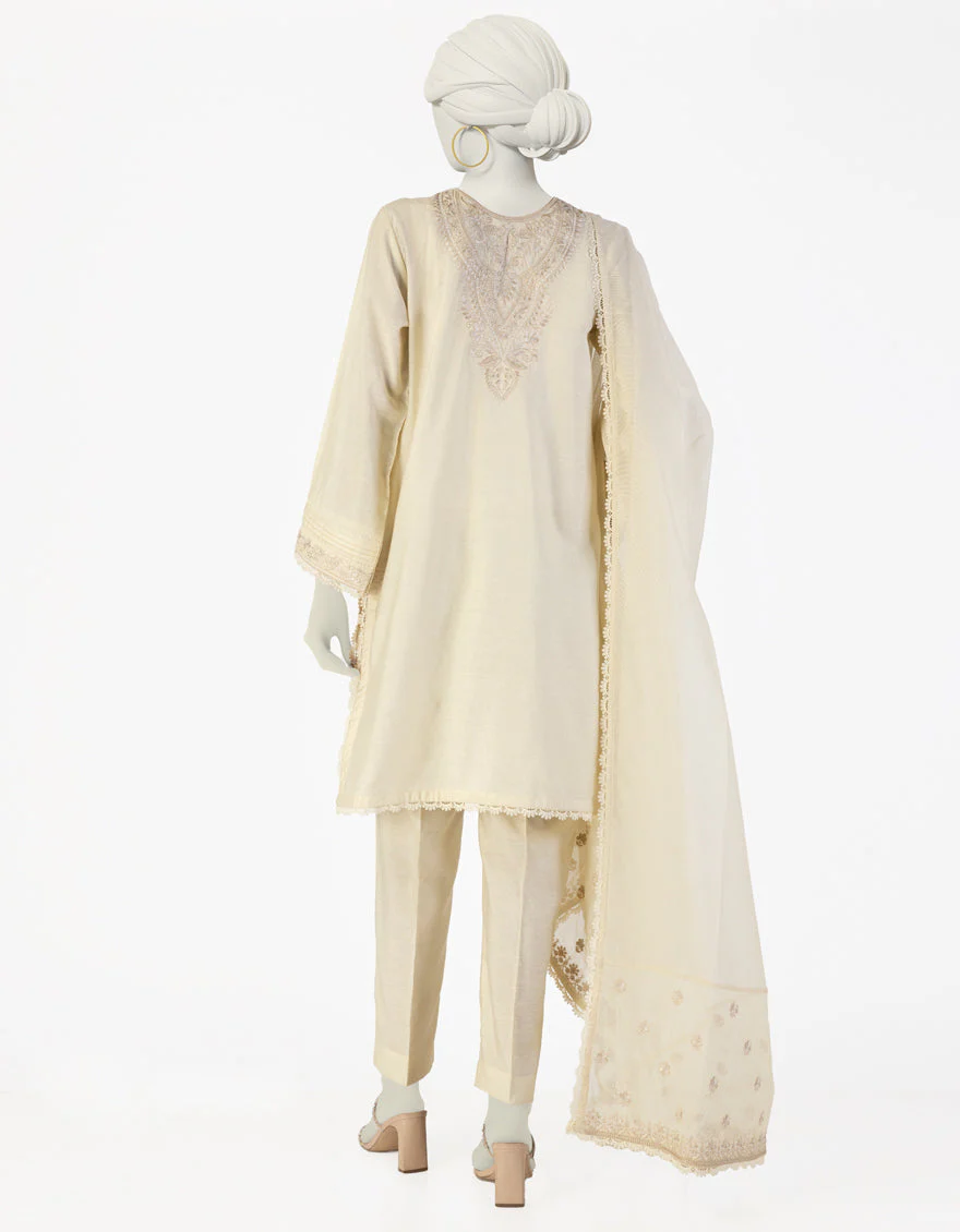 BEIGE COTTON SILK 3PC STITCHED | JLAWN-S-25-090/S GRACEFUL GLAMOUR-02 - Image 2