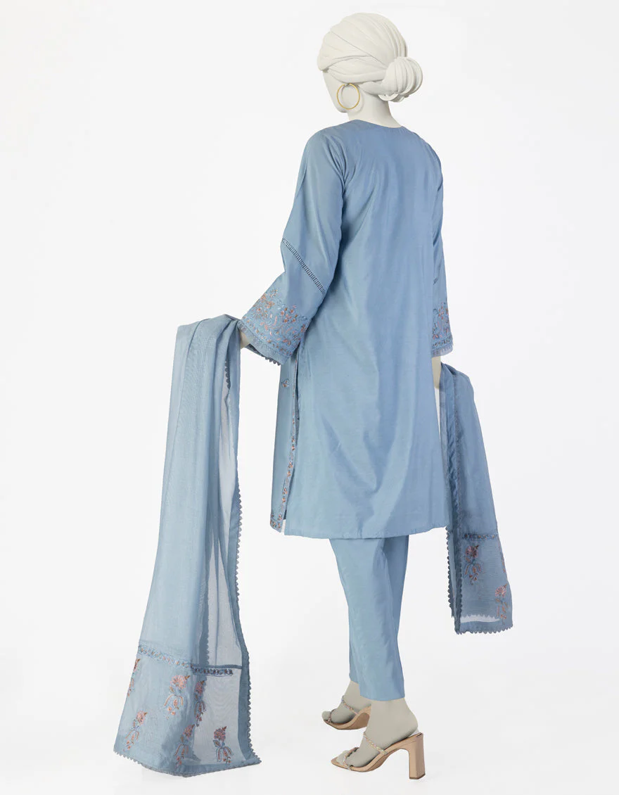 BLUE COTTON SILK 3PC STITCHED | JLAWN-S-25-092/S GRACEFUL GLAMOUR-04 - Image 2