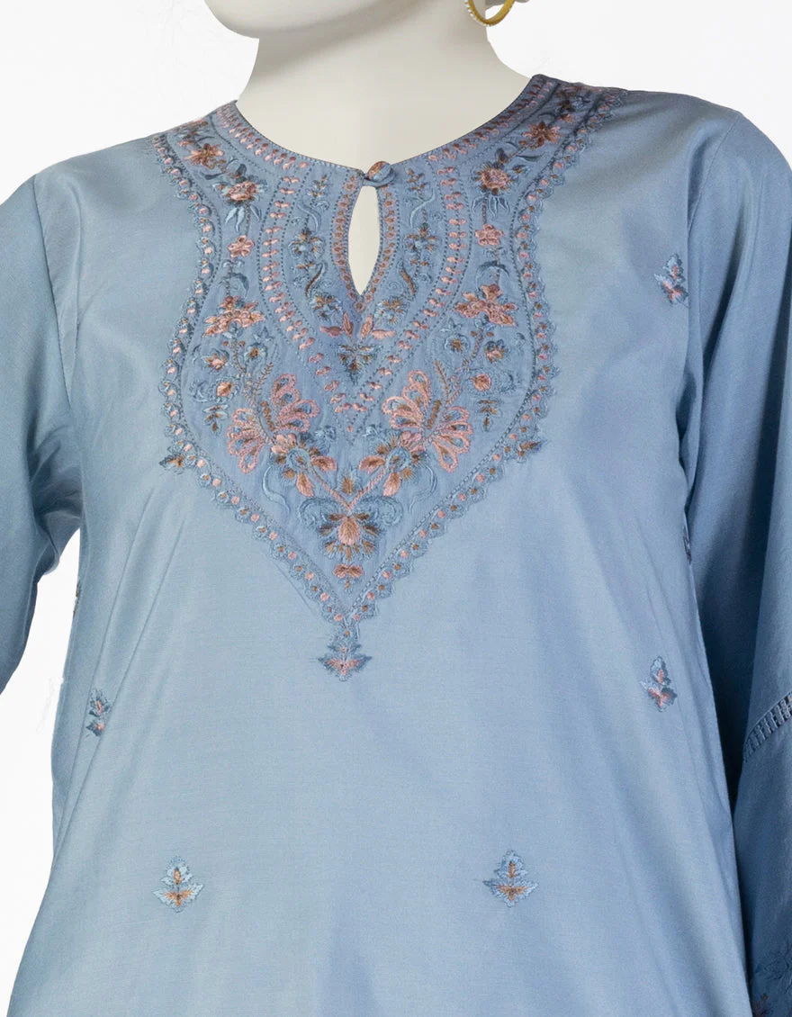 BLUE COTTON SILK 3PC STITCHED | JLAWN-S-25-092/S GRACEFUL GLAMOUR-04 - Image 3