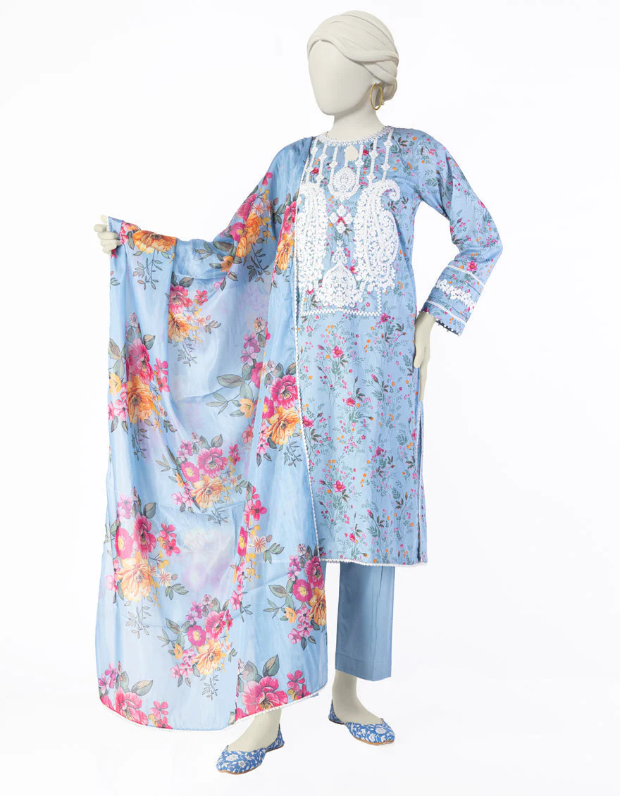 BLUE LAWN 3PC STITCHED | JLAWN-S-25-108/S SHAHJAHAN-04