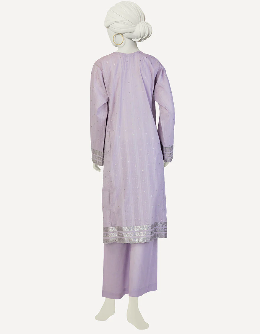 LILAC LUREX DOBBY 3PC STITCHED | JLAWN-S-25-119/S MAHARANI-03 - Image 2