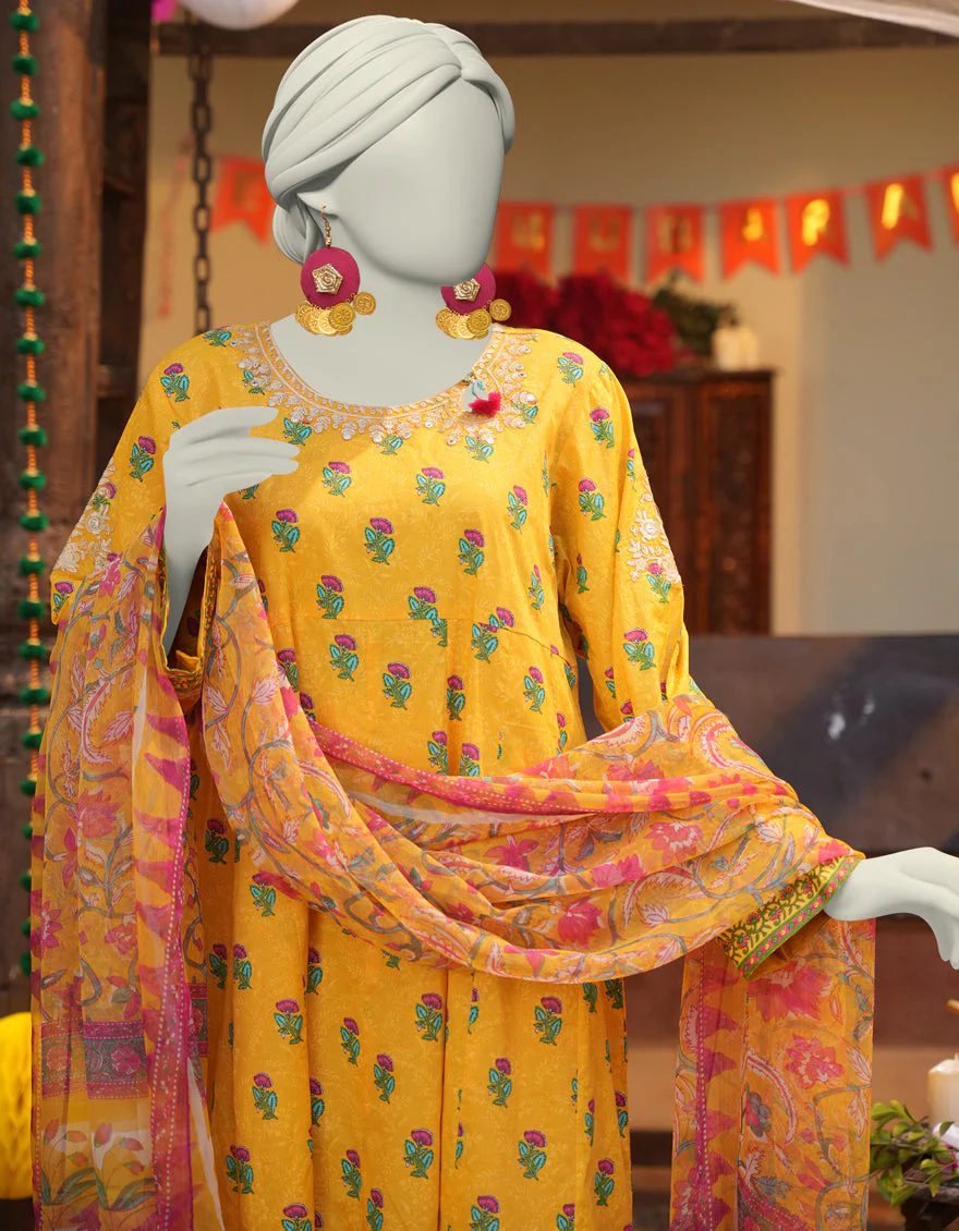 YELLOW LAWN 3PC STITCHED | JLAWN-S-25-123/S MIRROR-03 - Image 2