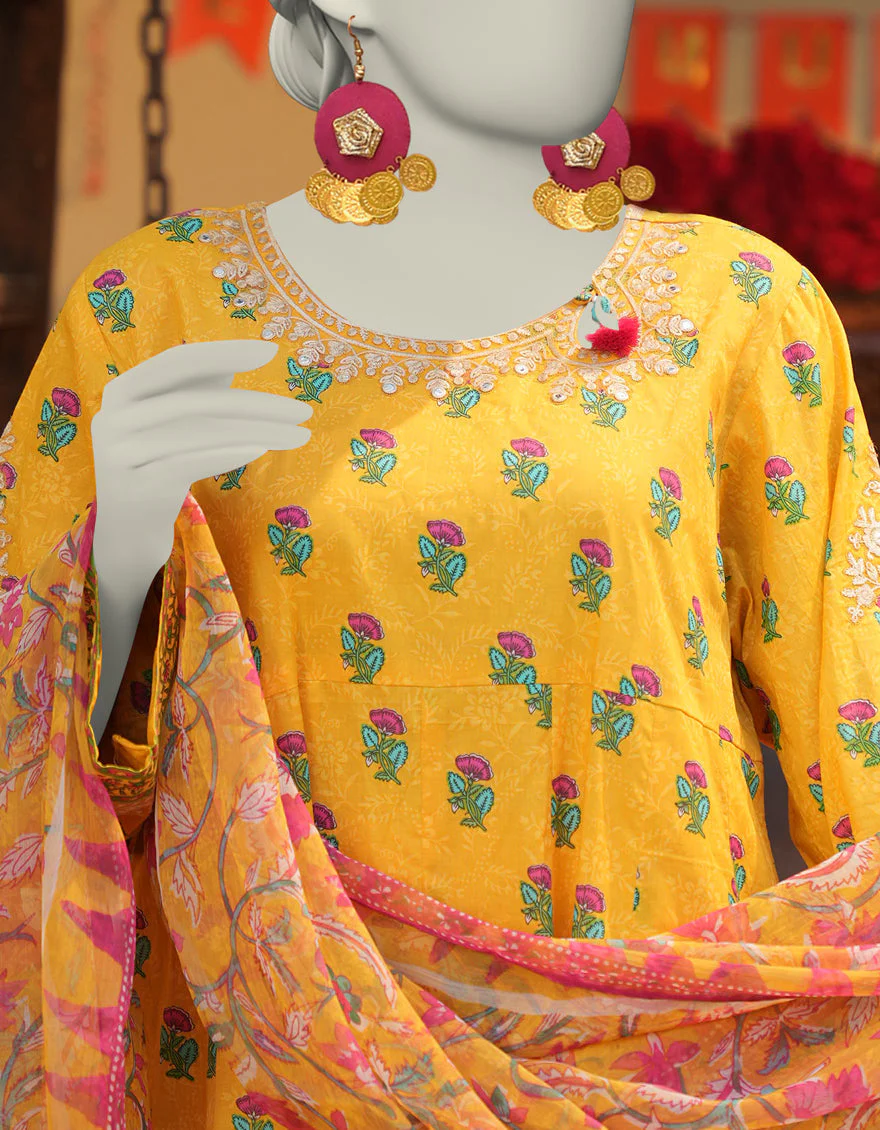 YELLOW LAWN 3PC STITCHED | JLAWN-S-25-123/S MIRROR-03 - Image 3