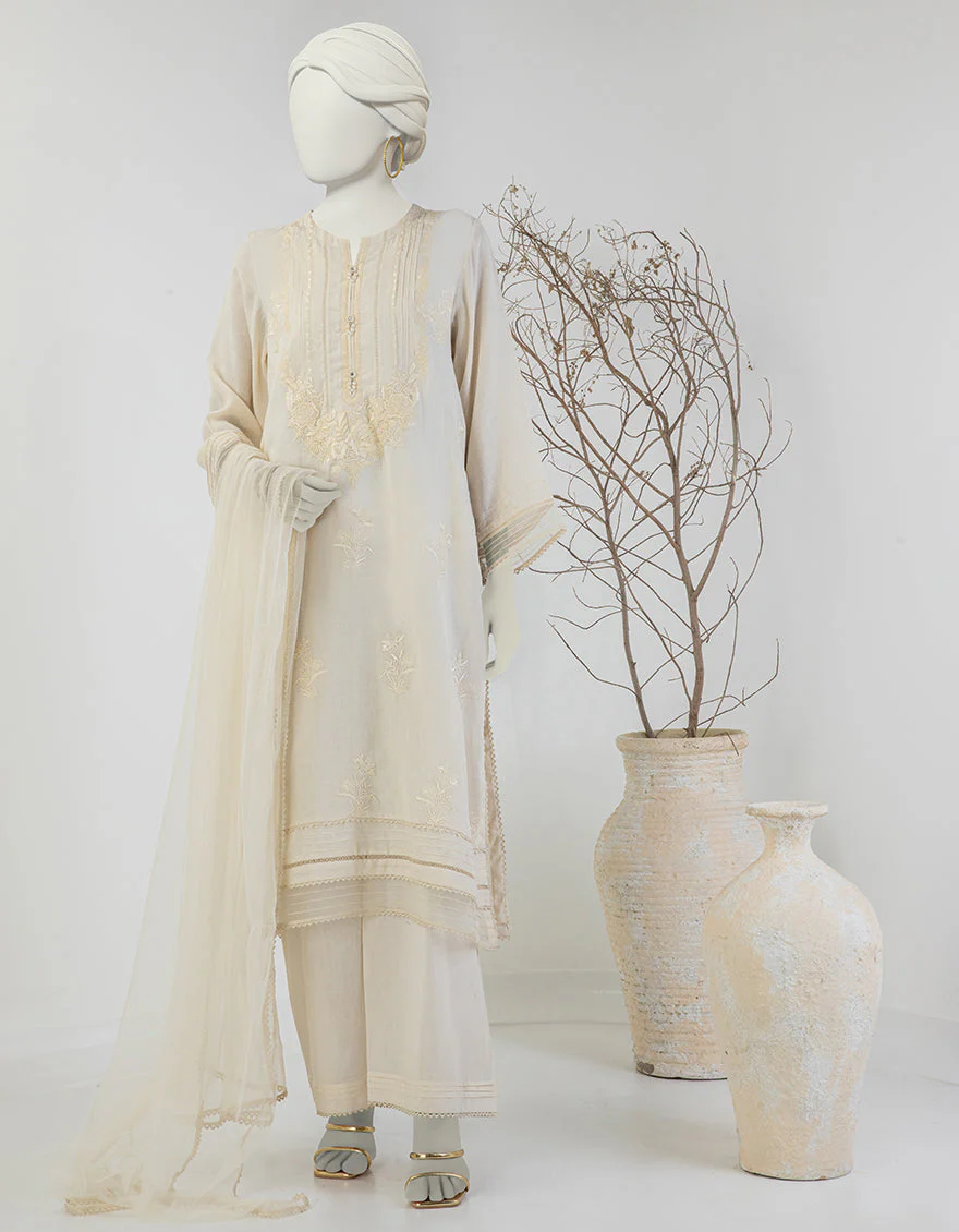 BEIGE DOBBY 3PC STITCHED | JLAWN-S-25-127/S PEARL PERFECTION-03