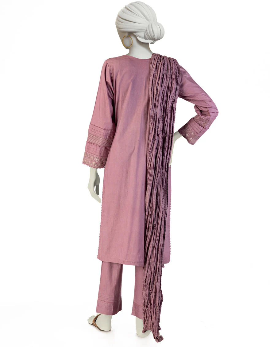MAUVE LAWN 3PC STITCHED | JLAWN-S-25-133/S CHICKEN KARI-1 - Image 2