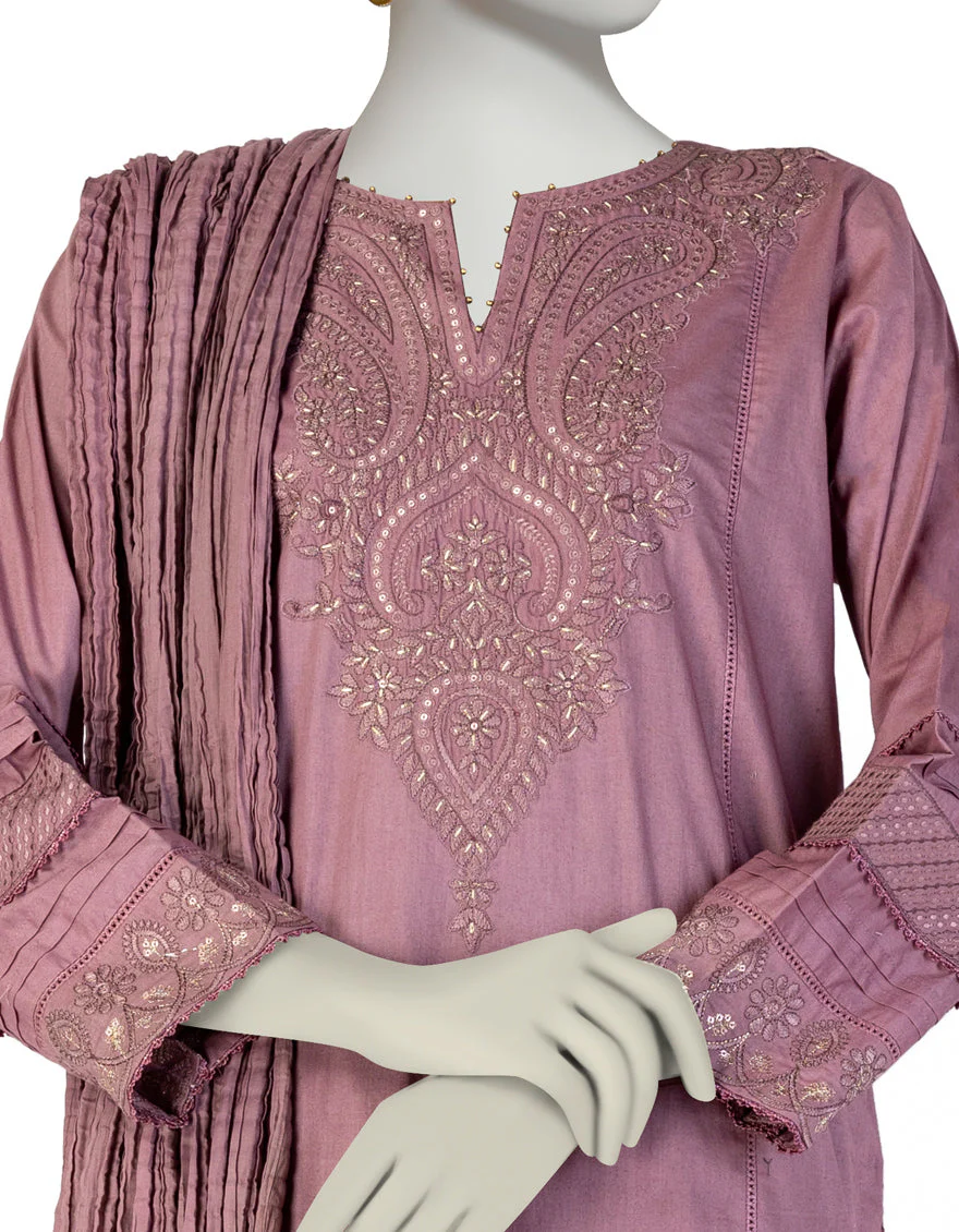 MAUVE LAWN 3PC STITCHED | JLAWN-S-25-133/S CHICKEN KARI-1 - Image 3