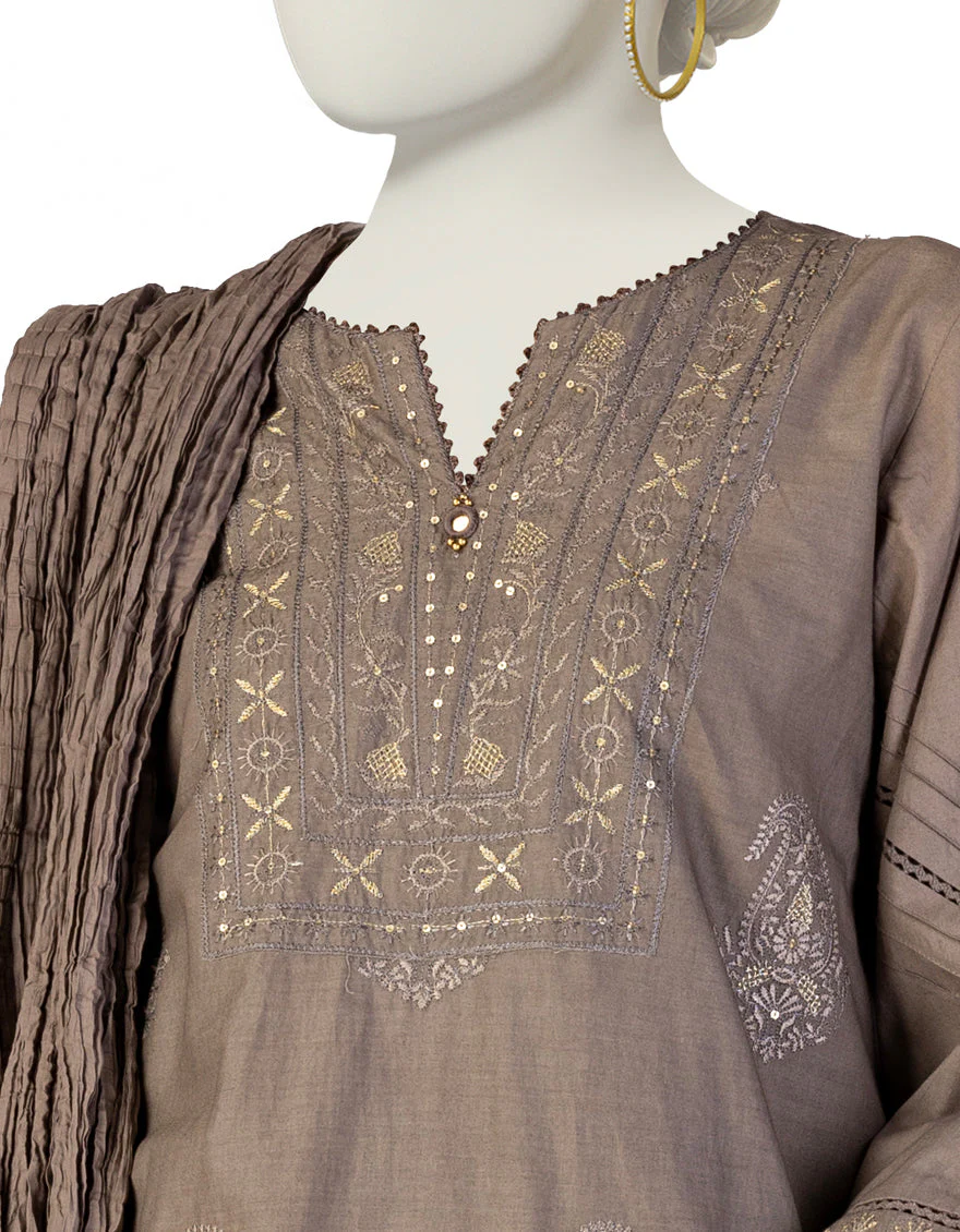 GREY LAWN 3PC STITCHED | JLAWN-S-25-135/S CHICKEN KARI-3 - Image 3