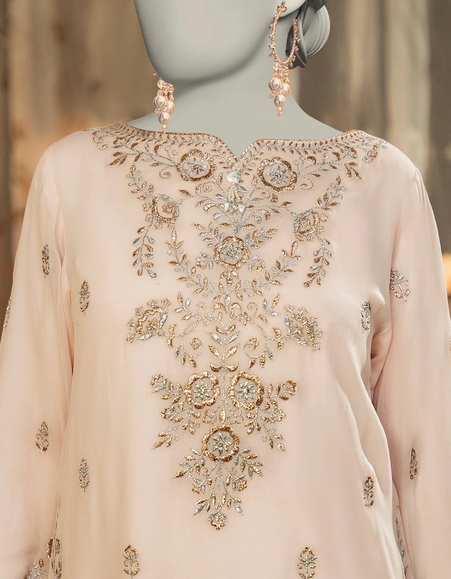 PINK CHIFFON 3PC STITCHED | JLAWN-S-25-168/S SHIMMERING CHIC-07 - Image 3