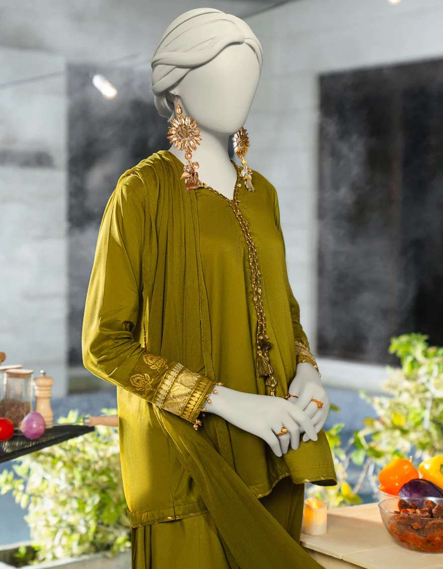 GREEN SILK 3PC STITCHED | JLAWN-S-25-179/S SHIMMERING FLAIR-02 - Image 2