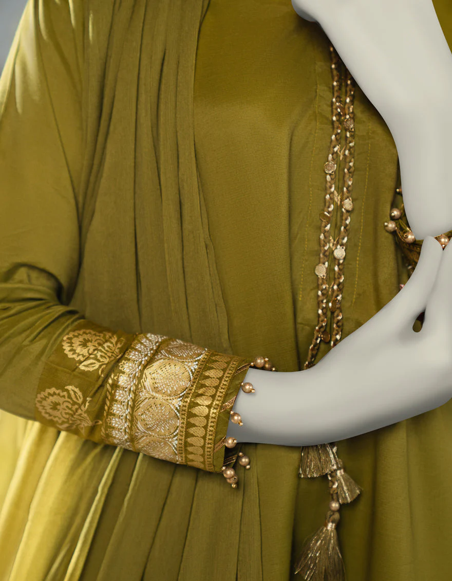 GREEN SILK 3PC STITCHED | JLAWN-S-25-179/S SHIMMERING FLAIR-02 - Image 3