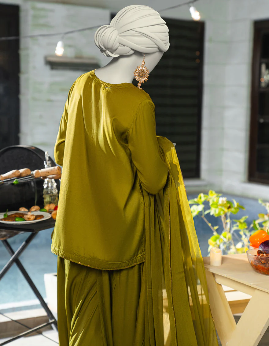 GREEN SILK 3PC STITCHED | JLAWN-S-25-179/S SHIMMERING FLAIR-02 - Image 4