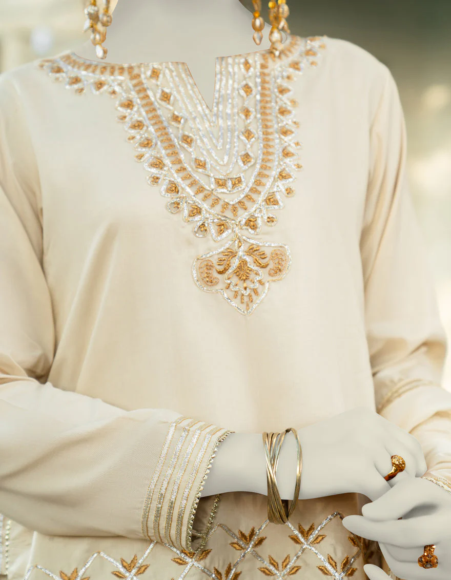 BEIGE SILK 3PC STITCHED | JLAWN-S-25-182/S GOTTA VINTAGE-01 - Image 3
