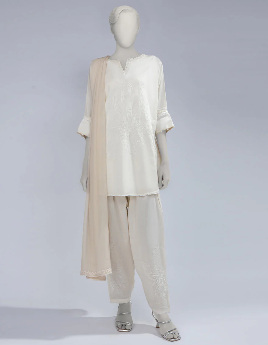 OFF WHITE LAWN 3PC STITCHED | JLAWN-S-25-198/S CHAR BAGH-01