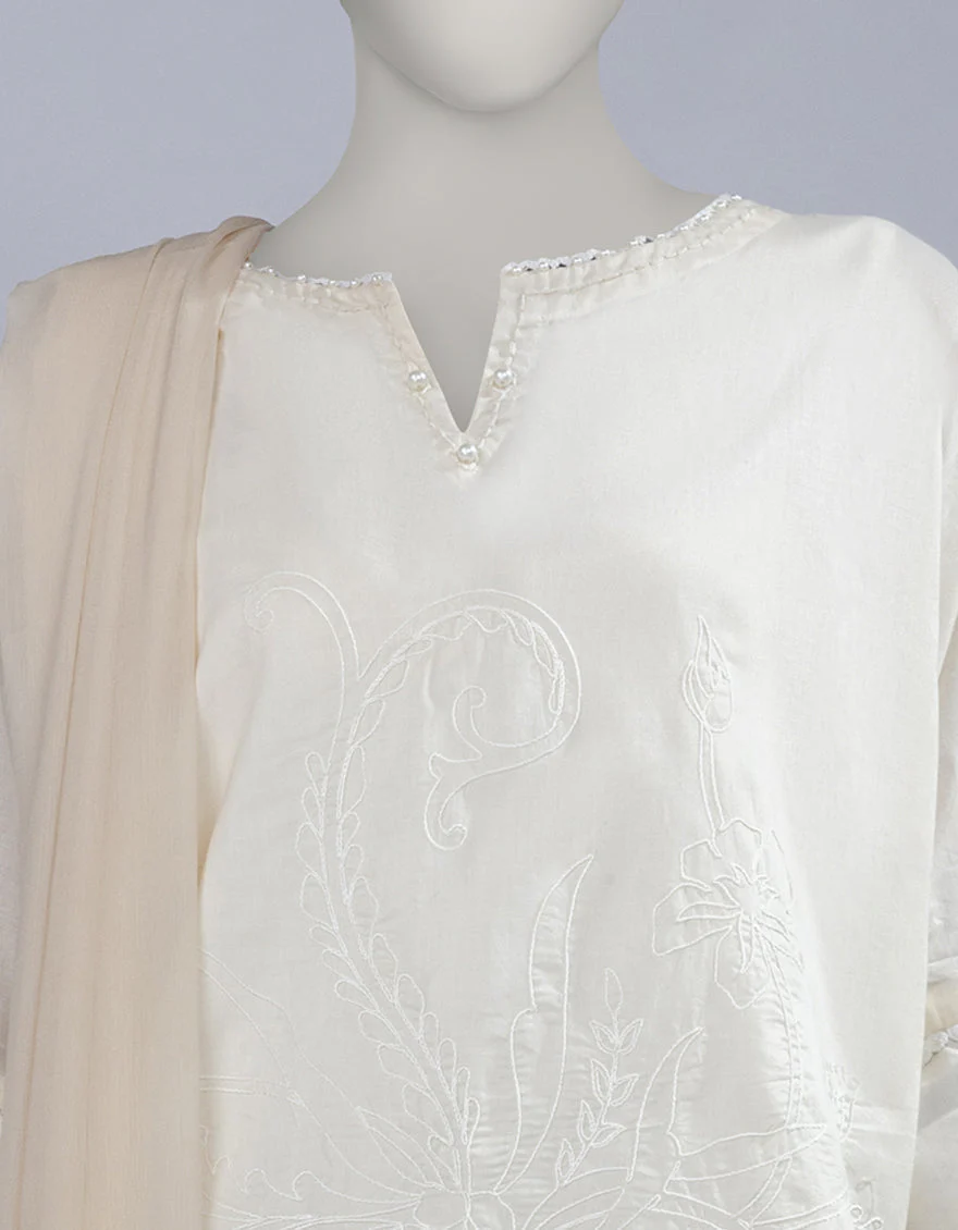 OFF WHITE LAWN 3PC STITCHED | JLAWN-S-25-198/S CHAR BAGH-01 - Image 4