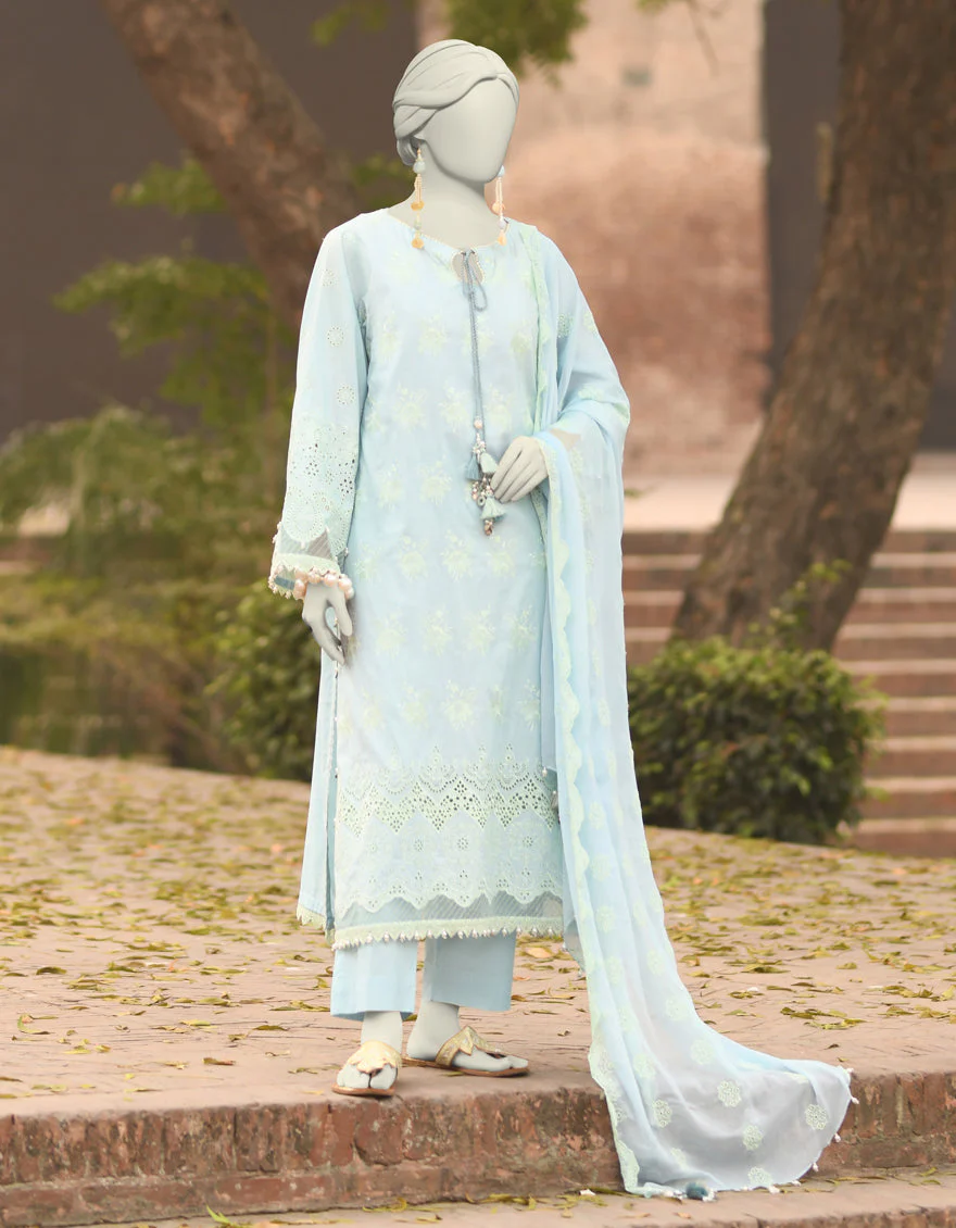 BLUE LAWN 3PC UNSTITCHED | JLAWN-S-25-3154 SCHIFLI-6