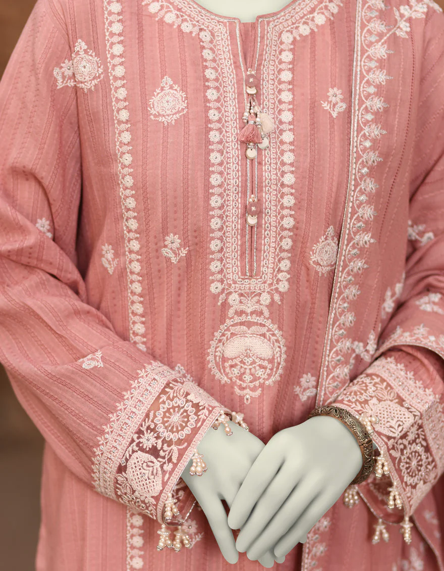 PEACH DORIA 3PC UNSTITCHED | JLAWN-S-25-3183 GRANDIOUS-03 - Image 3