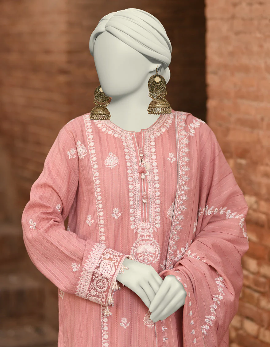 PEACH DORIA 3PC UNSTITCHED | JLAWN-S-25-3183 GRANDIOUS-03 - Image 4