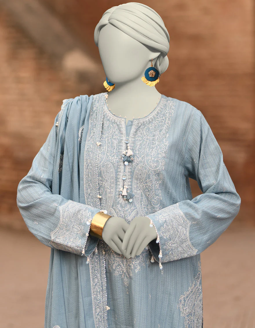 BLUE DORIA 3PC UNSTITCHED | JLAWN-S-25-3185 GRANDIOUS-05 - Image 3