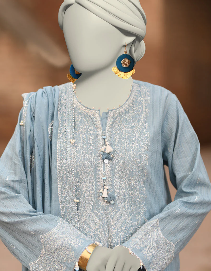 BLUE DORIA 3PC UNSTITCHED | JLAWN-S-25-3185 GRANDIOUS-05 - Image 4