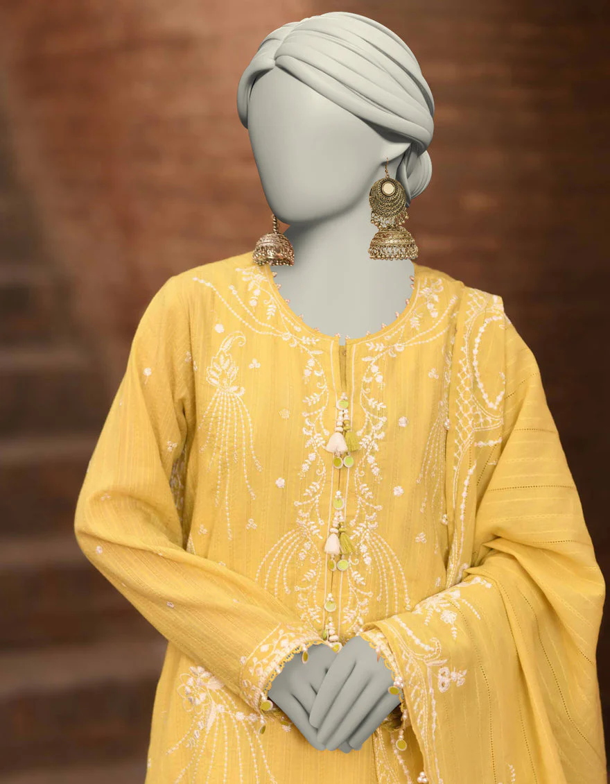 YELLOW DORIA 3PC UNSTITCHED | JLAWN-S-25-3186 GRANDIOUS-06 - Image 2