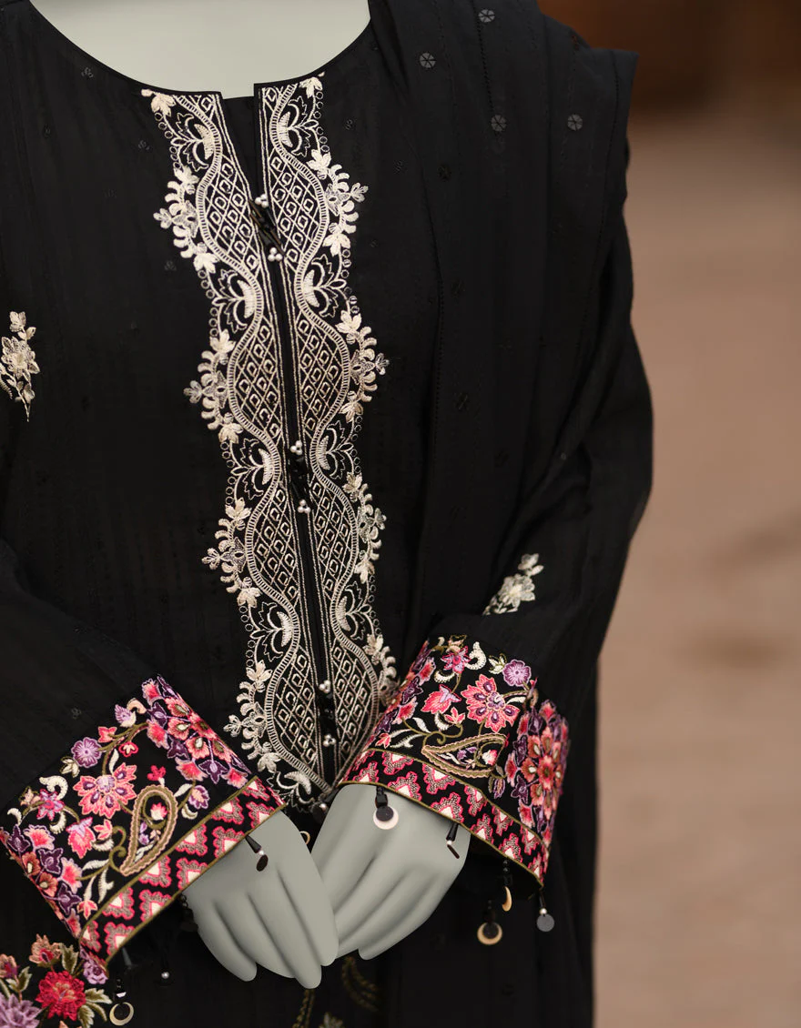 BLACK DORIA 3PC UNSTITCHED | JLAWN-S-25-3187 GRANDIOSE-07 - Image 5