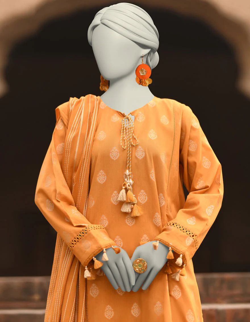 MUSTARD JACQUARD 3PC UNSTITCHED | JLAWN-S-25-3203 BANARASI-3 - Image 2