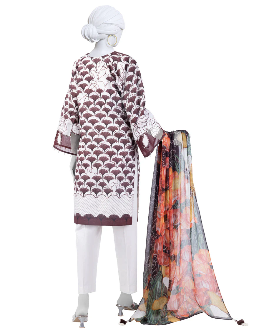 GREEN LAWN 3PC UNSTITCHED | JLAWN-S-25-3265 KANTHA KAHANI-1 - Image 2