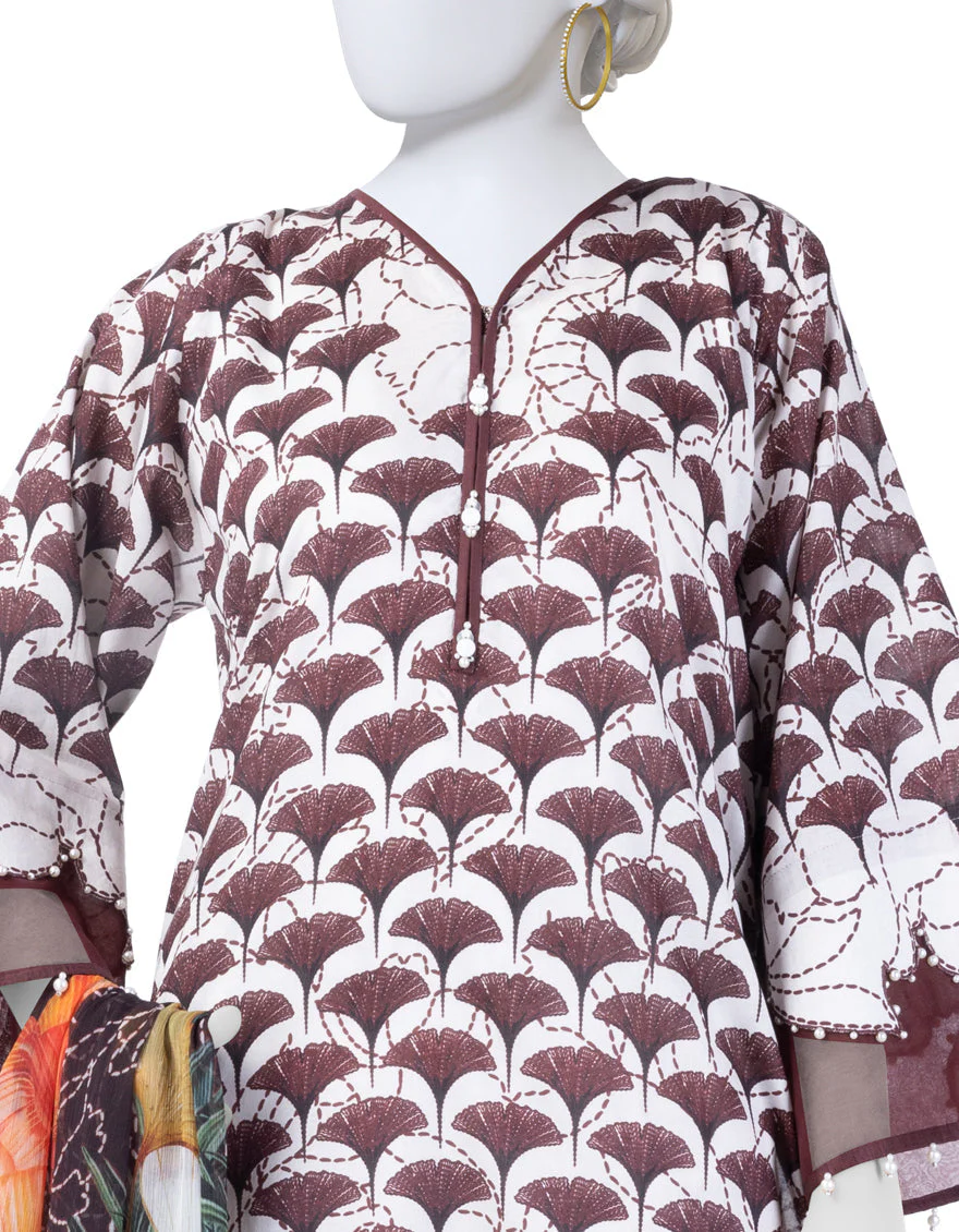 GREEN LAWN 3PC UNSTITCHED | JLAWN-S-25-3265 KANTHA KAHANI-1 - Image 3
