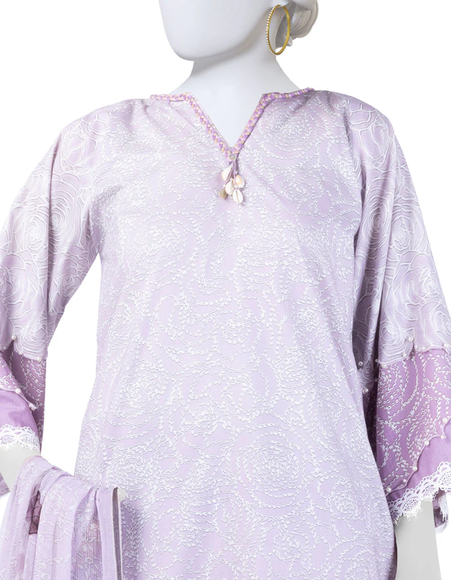 LILAC LAWN 3PC UNSTITCHED | JLAWN-S-25-3269 KANTHA KAHANI-5 - Image 3
