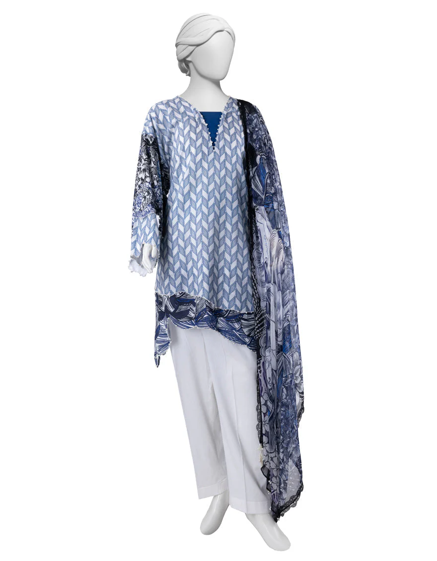 BLUE LAWN 3PC UNSTITCHED | JLAWN-S-25-3270 KANTHA KAHANI-6