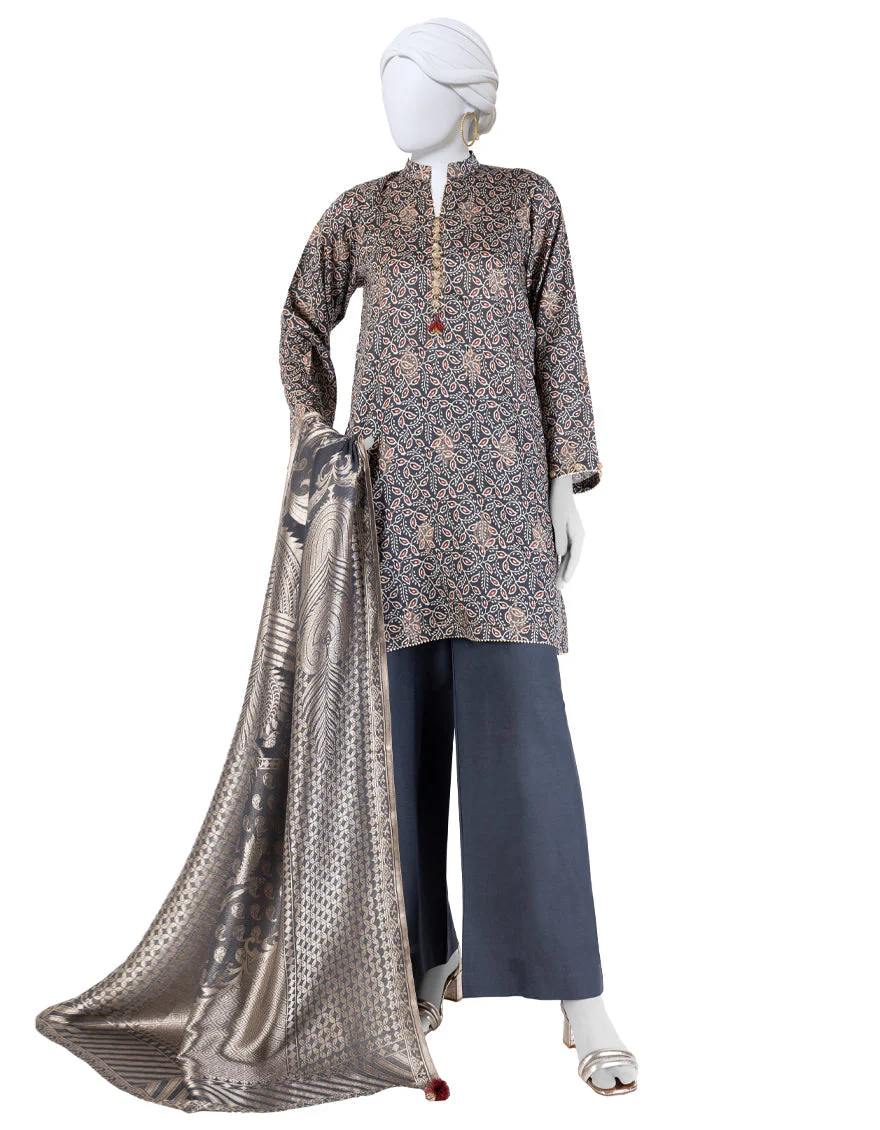 MULTICOLOR JACQUARD 3PC UNSTITCHED | JLAWN-S-25-3281 KALAMKARI-1