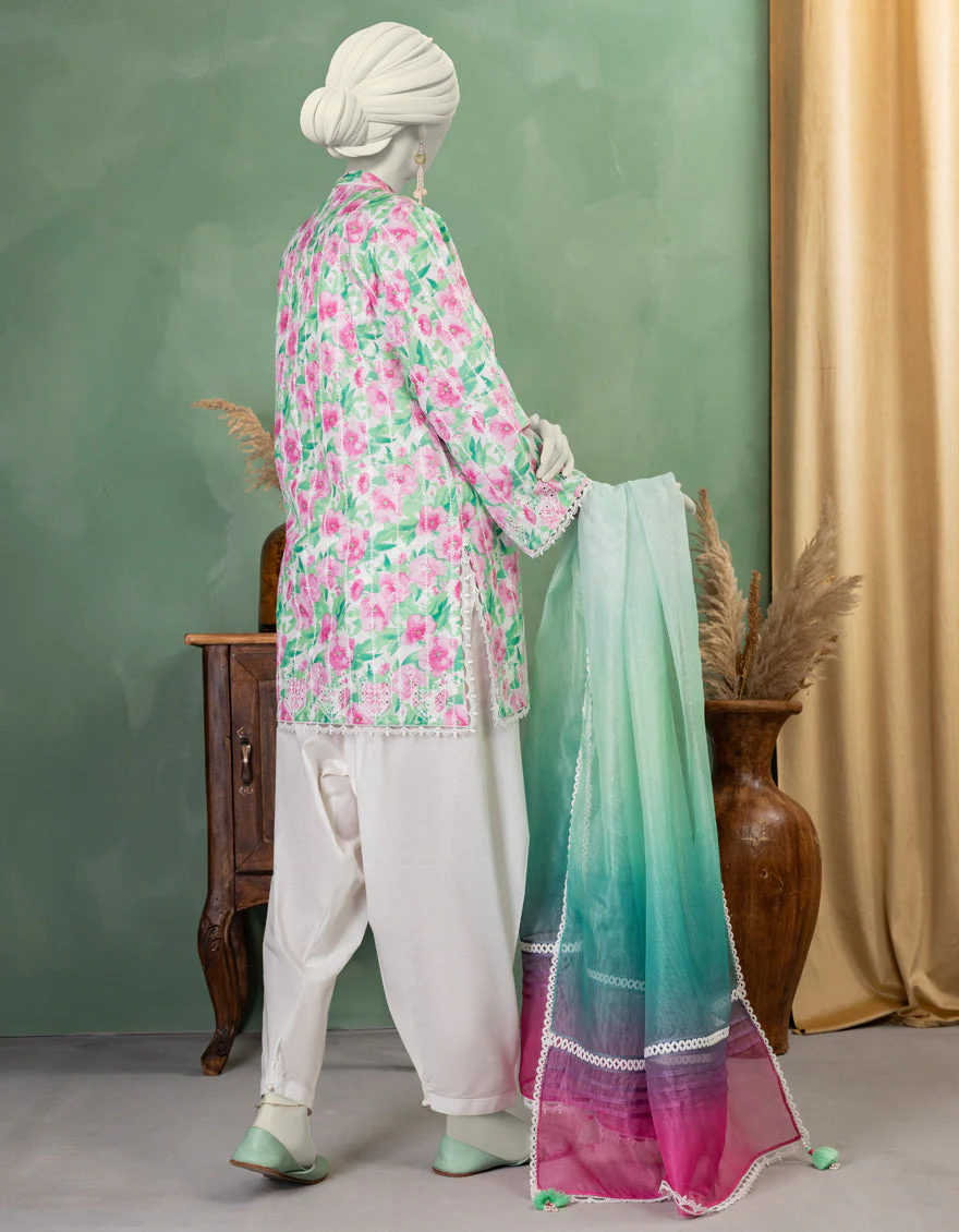 MULTICOLOR LAWN 3PC UNSTITCHED | JLAWN-S-25-3373 LUXURY SCHIFFLI-3 - Image 3