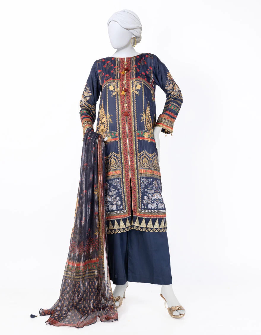 BLUE DOBBY 3PC UNSTITCHED | JLAWN-S-25-810 ROYAL HERITAGE-2