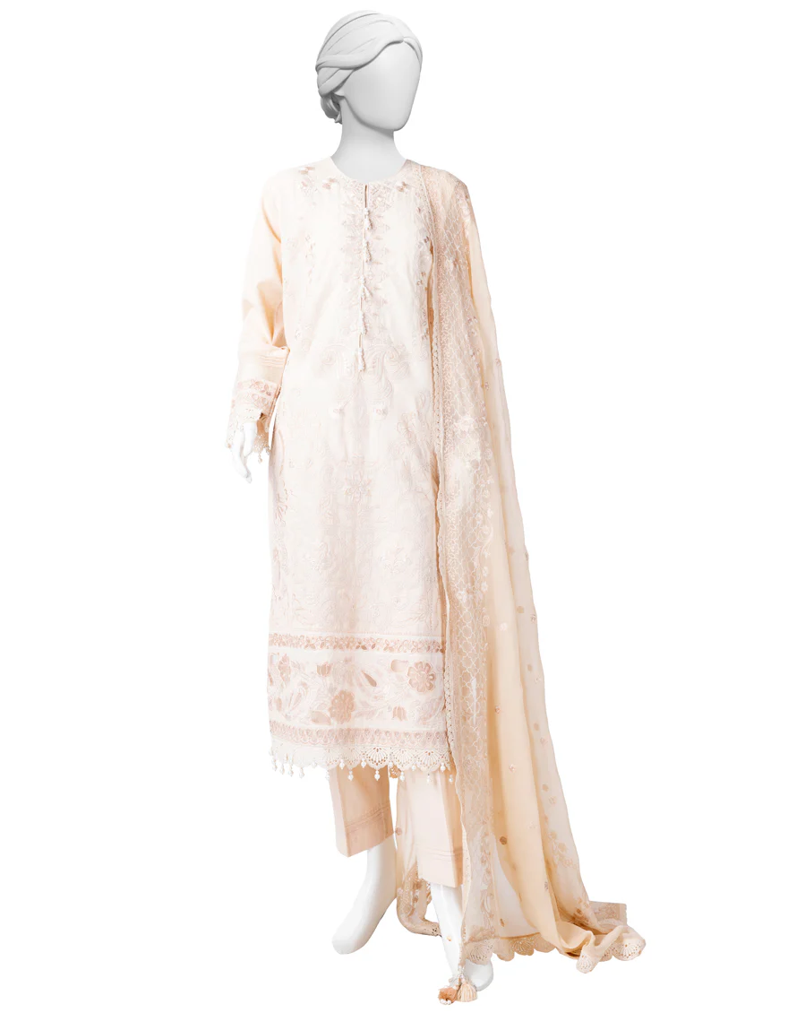 BEIGE LAWN 3PC STITCHED | JLAWN-S-25-829/S LUXE-B-03
