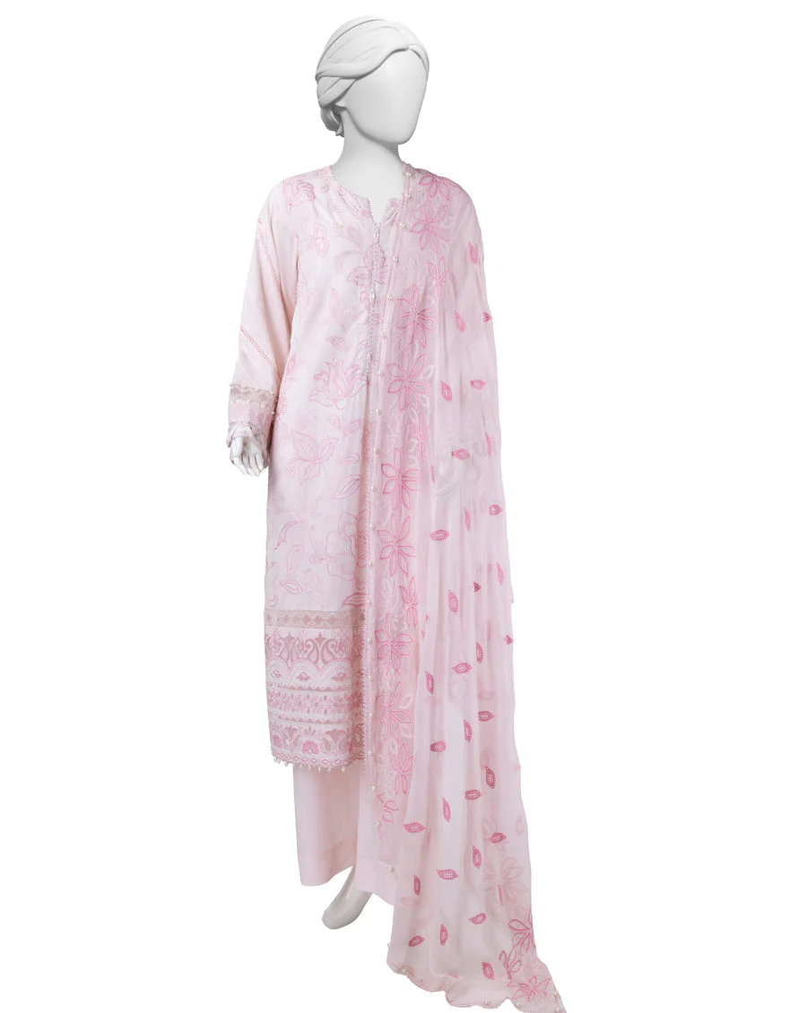PINK LAWN 3PC STITCHED | JLAWN-S-25-830/S LUXE-B-04