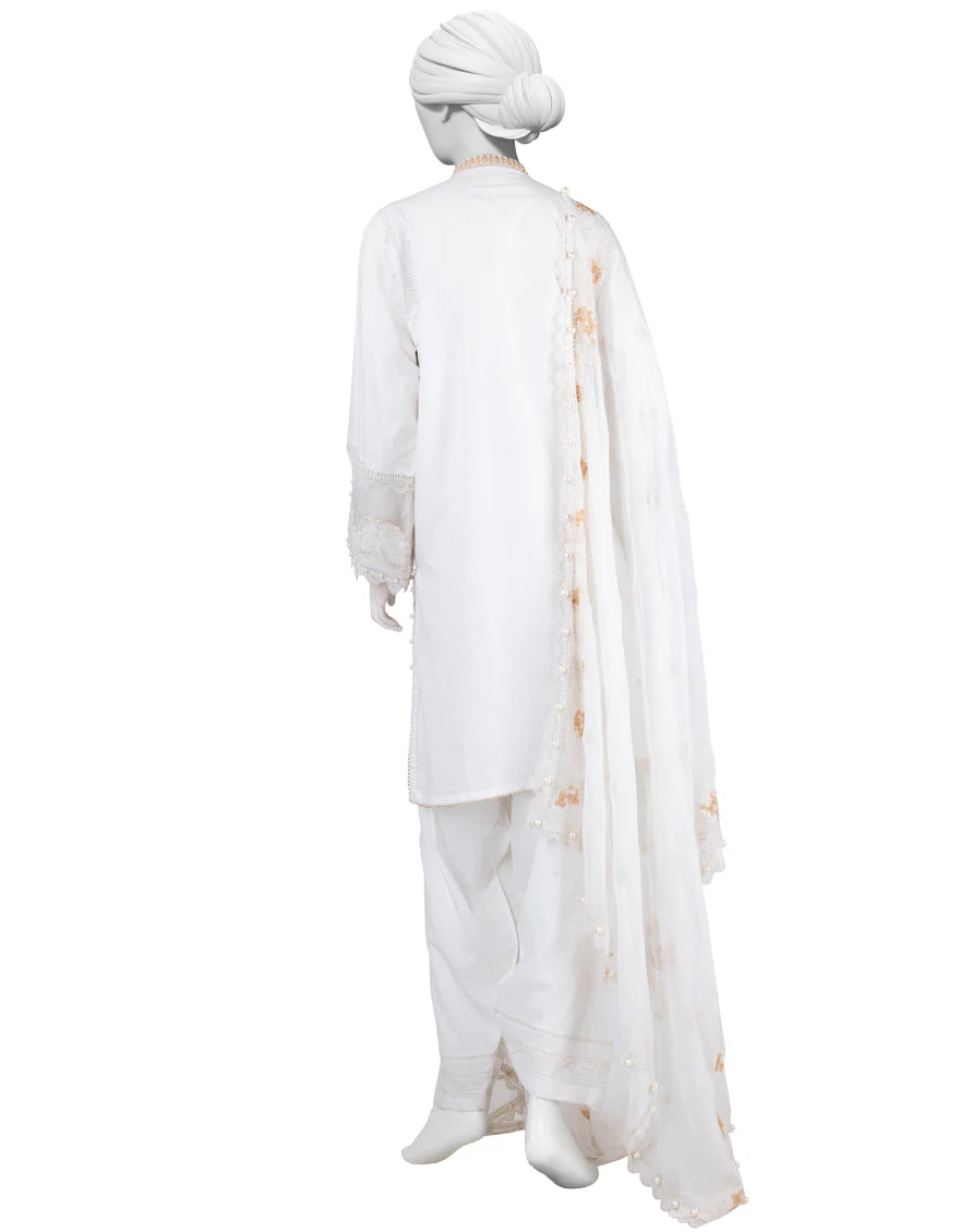 WHITE LAWN 3PC UNSTITCHED | JLAWN-S-25-831 LUXE B-5 - Image 2