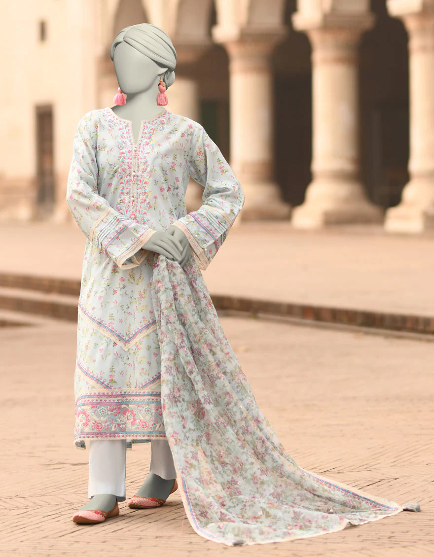 BLUE LAWN 3PC STITCHED | JLAWN-S-25-838/S MAHROSH-2