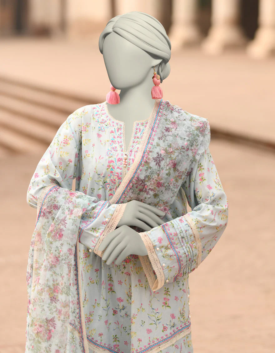 BLUE LAWN 3PC STITCHED | JLAWN-S-25-838/S MAHROSH-2 - Image 2