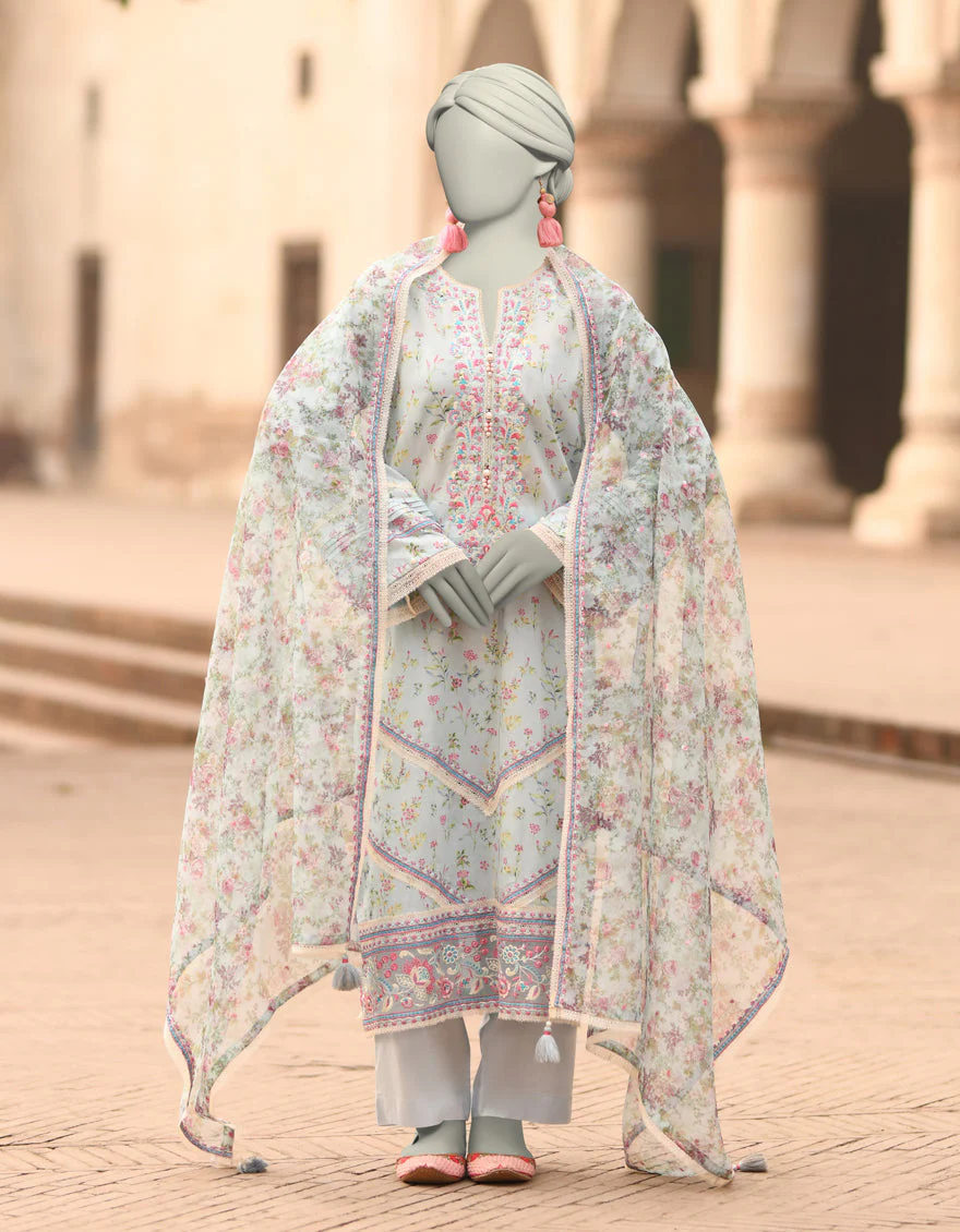 BLUE LAWN 3PC STITCHED | JLAWN-S-25-838/S MAHROSH-2 - Image 3