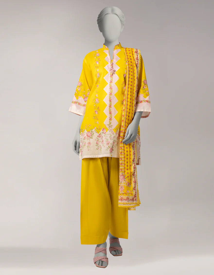 YELLOW LAWN 3PC UNSTITCHED | JLAWN-S-26-1088 FLORAL MAGIC-4