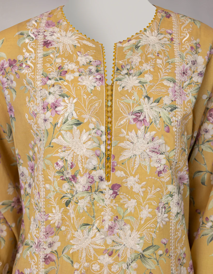 YELLOW LAWN 3PC UNSTITCHED | JLAWN-S-26-1107 JARDIN-1 - Image 3